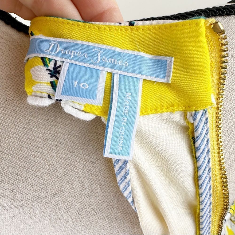 Draper James Lemon‎ Yellow Hydrangea Row Payton Cotton Sun Dress Size 10 - Picture 8 of 16